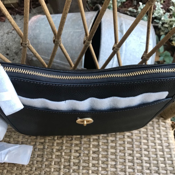 Coach Pebble Leather Chaise Crossbody Handbag- Black - Picture 6 of 6